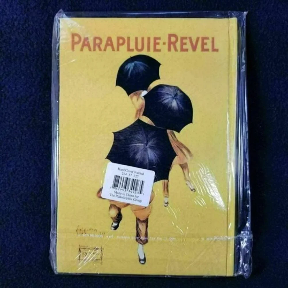 Journal Hardcover Parapluie Revel Paris Umbrella Cappiello Yellow Notebook‎ New